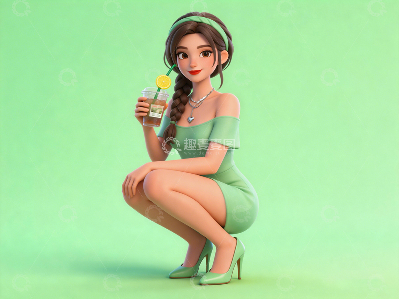 高清大图下载【趣麦麦图】卡通风格时尚女性饮品插图