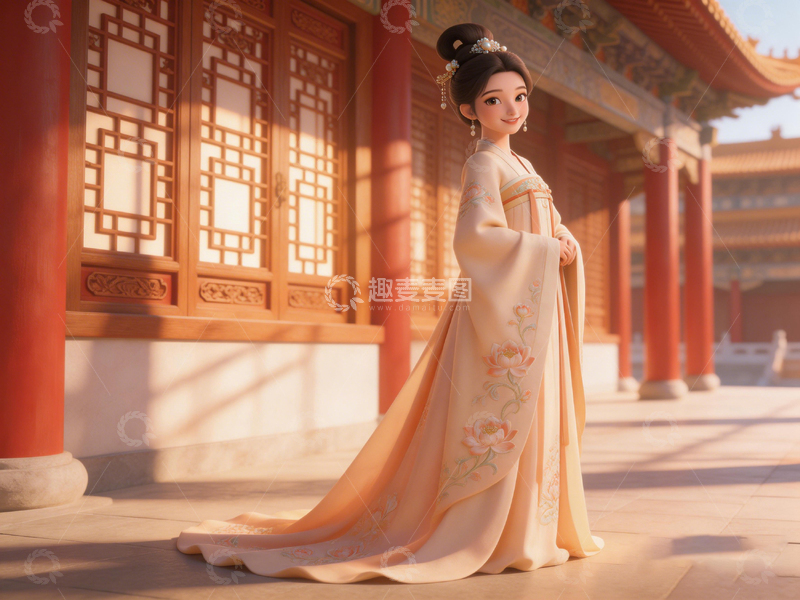 高清大图下载【趣麦麦图】古风汉服宫廷建筑插画