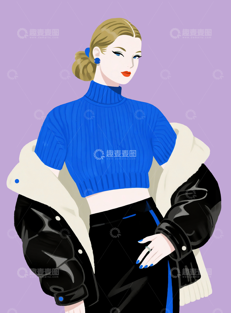 源文件下载【趣麦麦图】极简风格摩登模特1