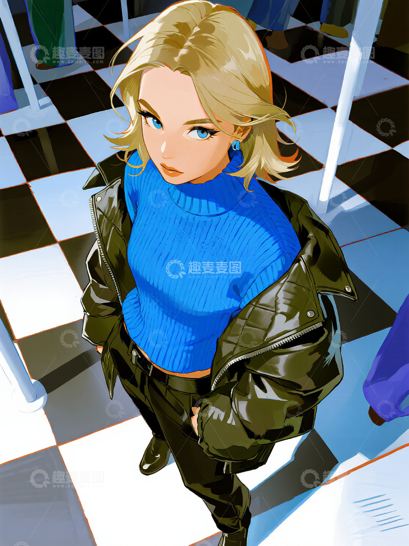 高清大图下载【趣麦麦图】极简风格摩登模特4