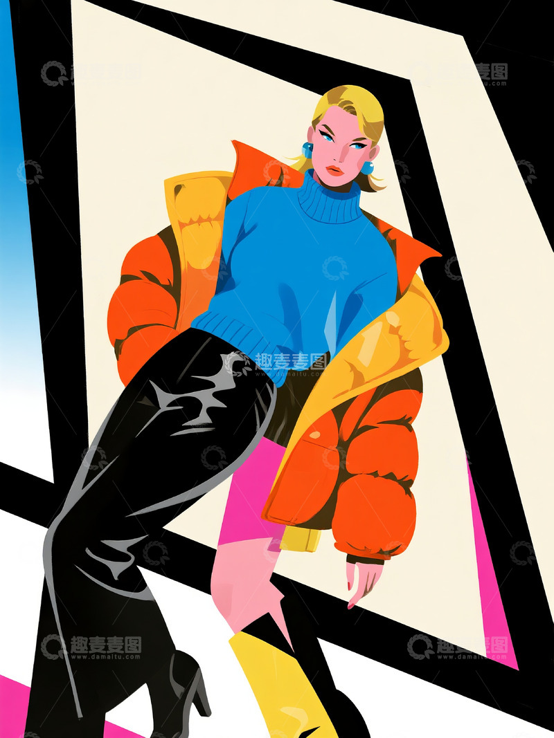 高清大图下载【趣麦麦图】极简风格摩登模特3