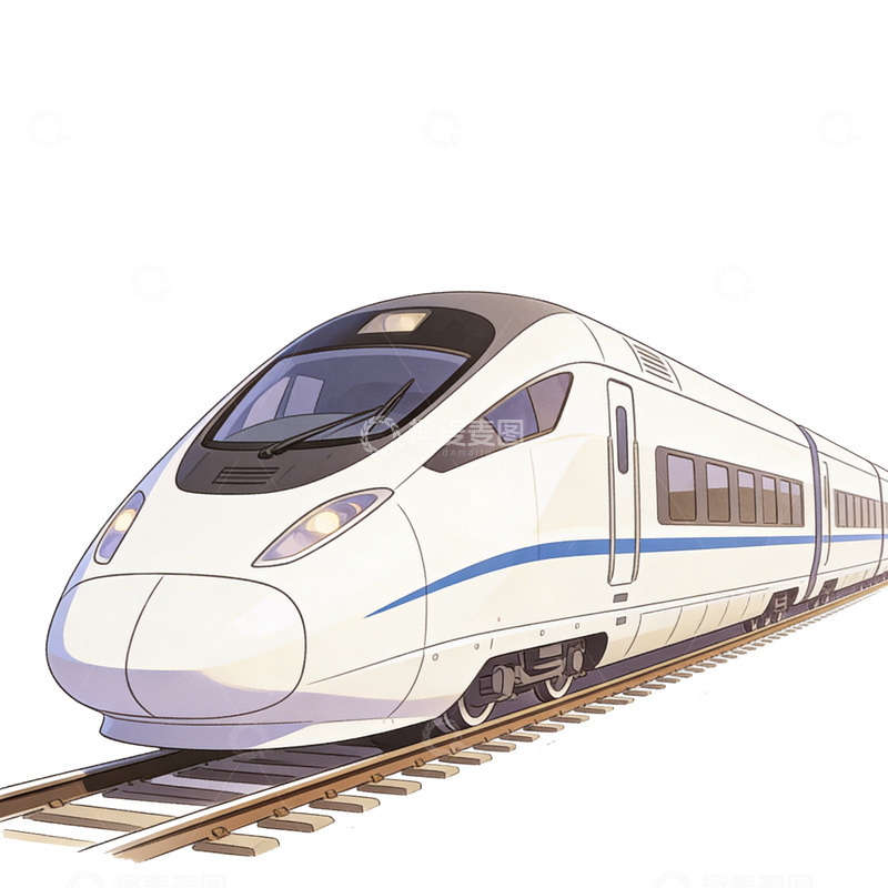 高清大图下载【趣麦麦图】高铁列车插画设计素材