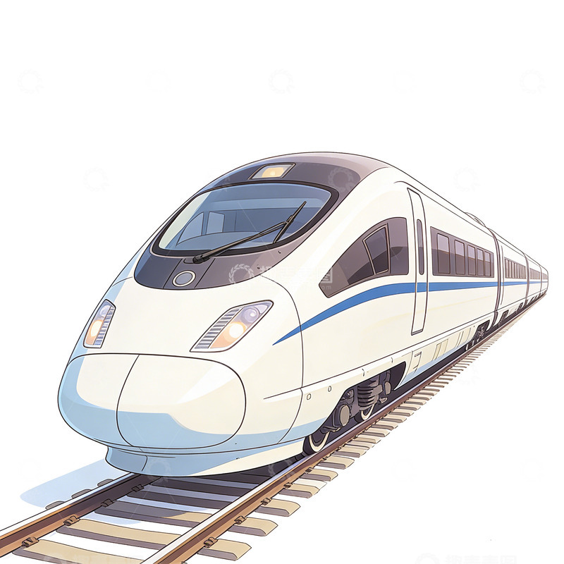 高清大图下载【趣麦麦图】现代高铁插画设计素材