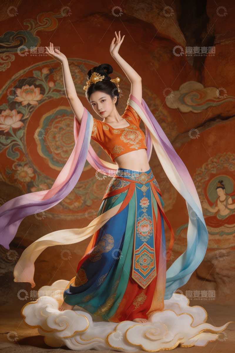 高清大图下载【趣麦麦图】敦煌舞女古典服饰艺术照