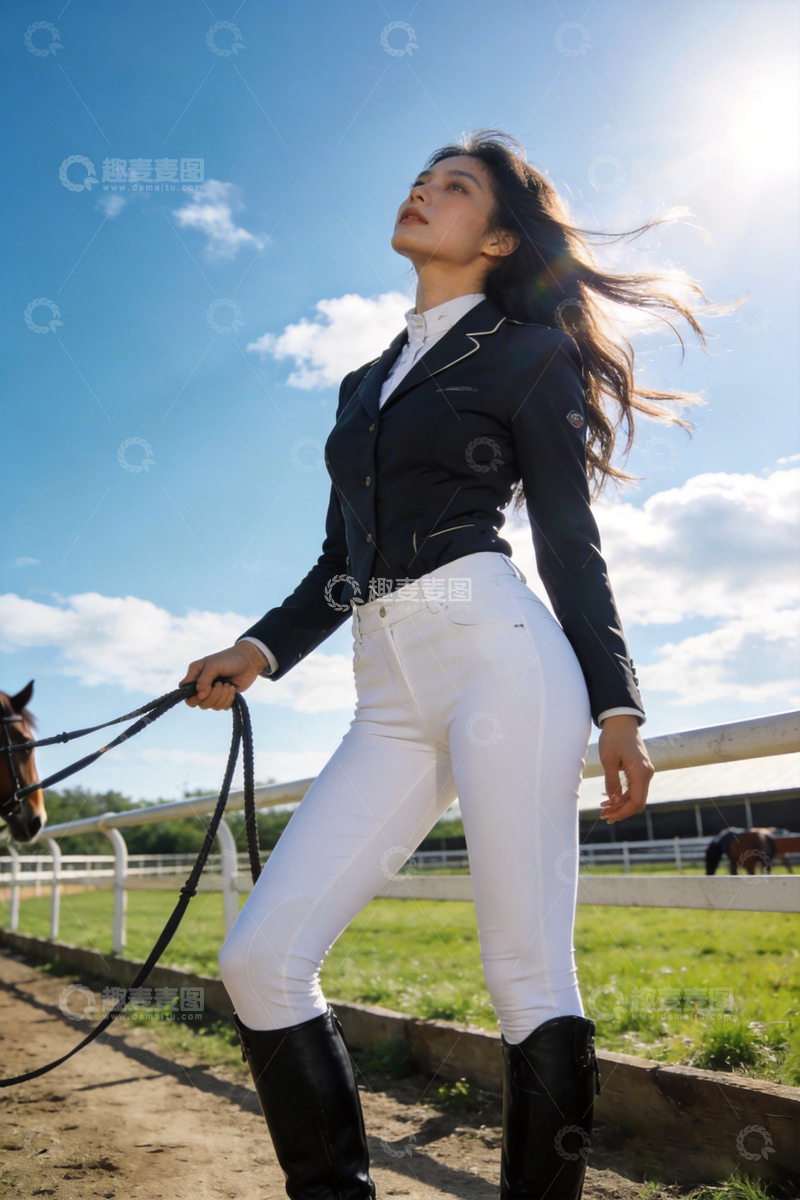 高清大图下载【趣麦麦图】阳光马术女骑士风采写真