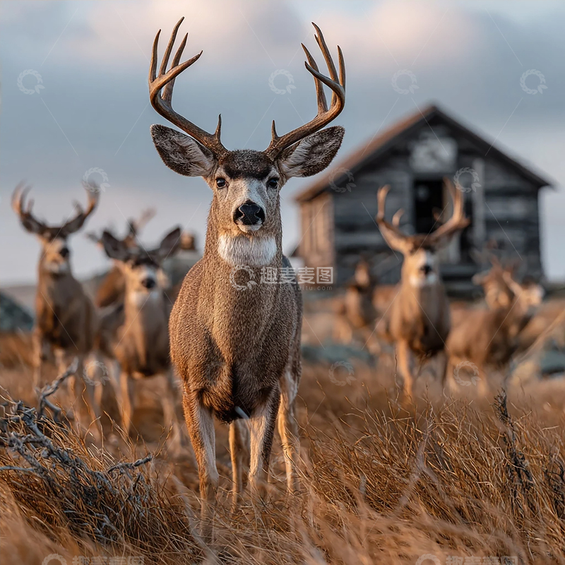 高清大图下载【趣麦麦图】野性之美的鹿群盛宴