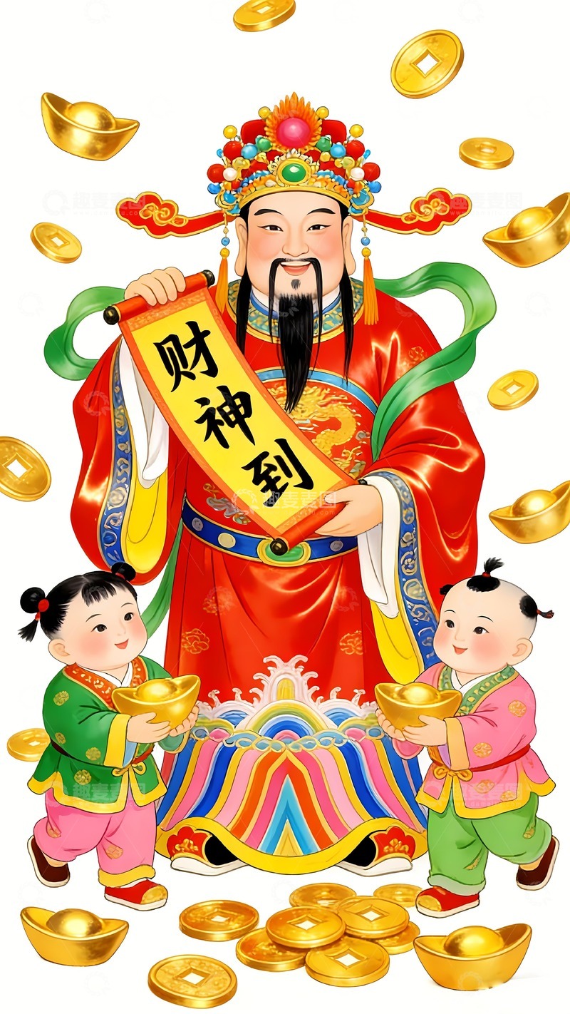 高清大图下载【趣麦麦图】财神爷财神到2