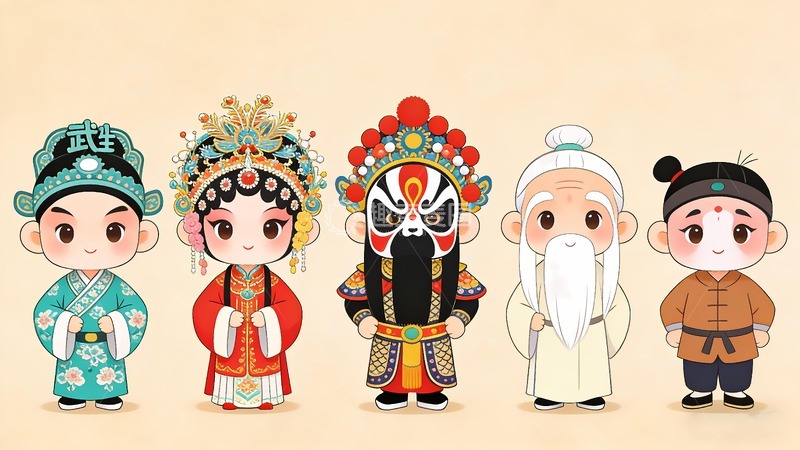 高清大图下载【趣麦麦图】生旦净末丑戏曲人物4