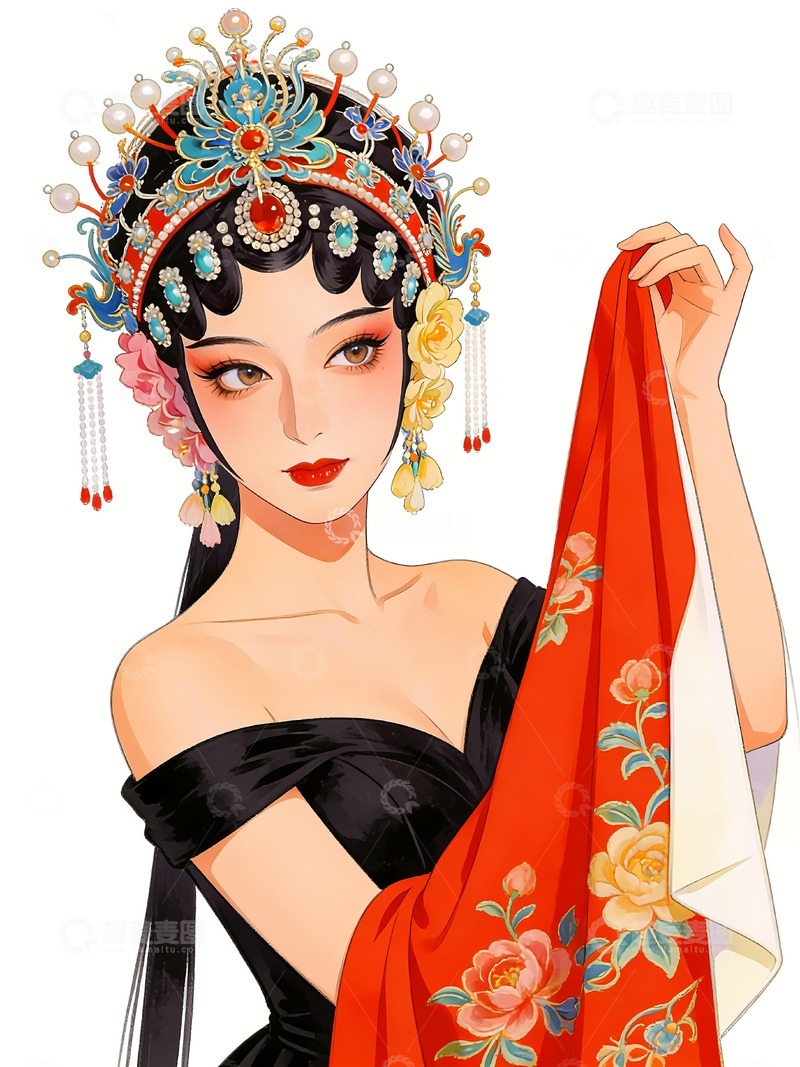 高清大图下载【趣麦麦图】国潮戏曲京剧人物