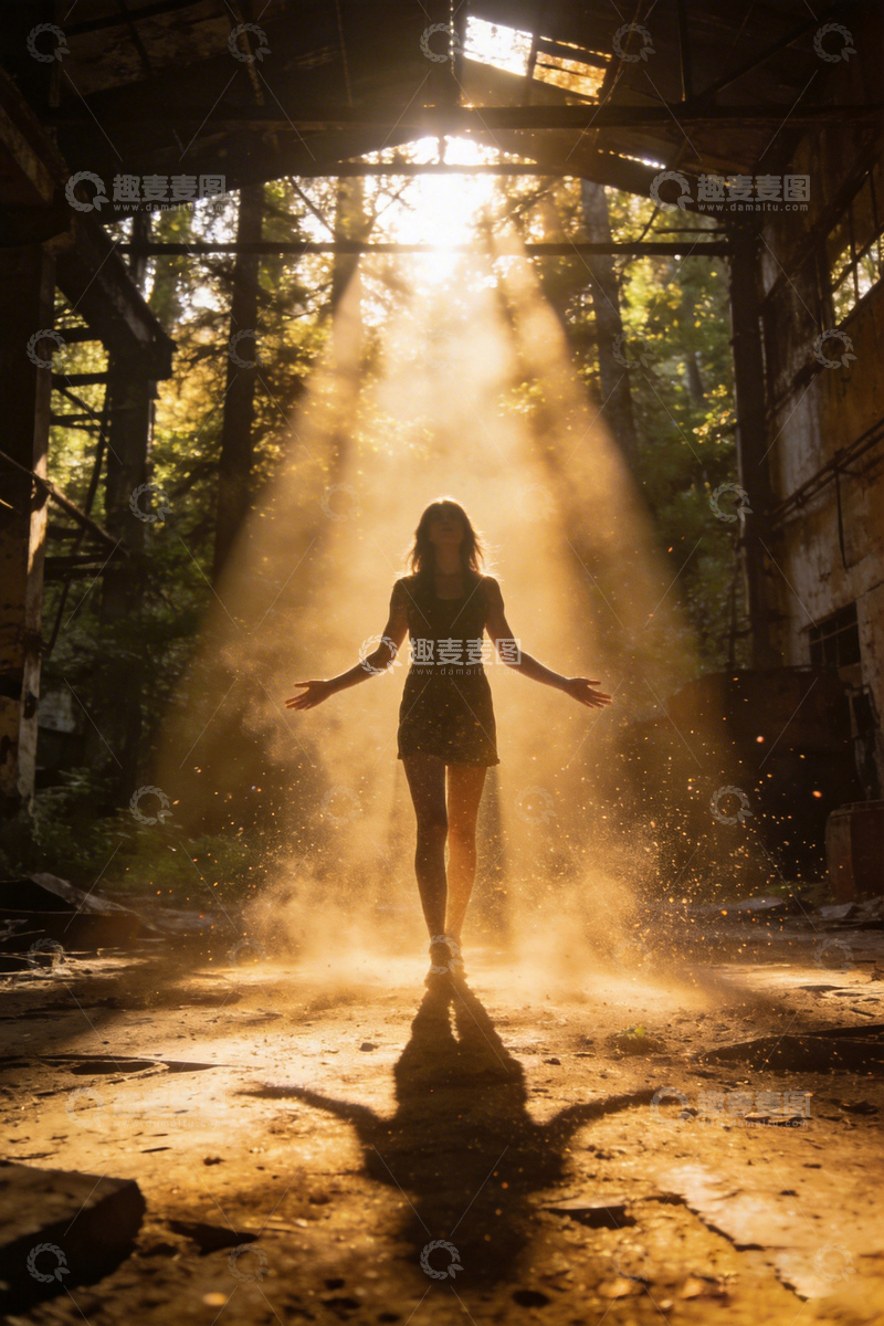 高清大图下载【趣麦麦图】废墟光影艺术人像