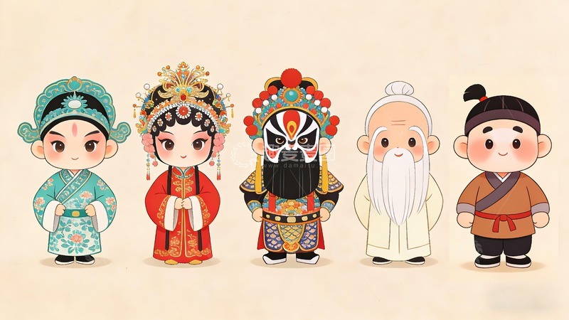 高清大图下载【趣麦麦图】生旦净末丑戏曲人物2