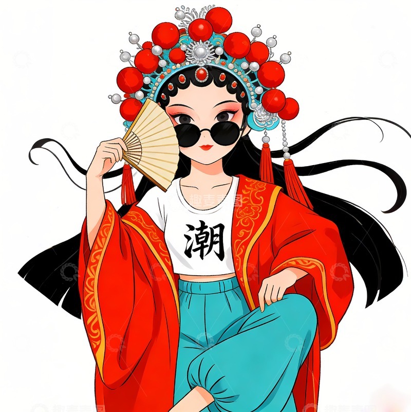 高清大图下载【趣麦麦图】国潮戏曲京剧人物2