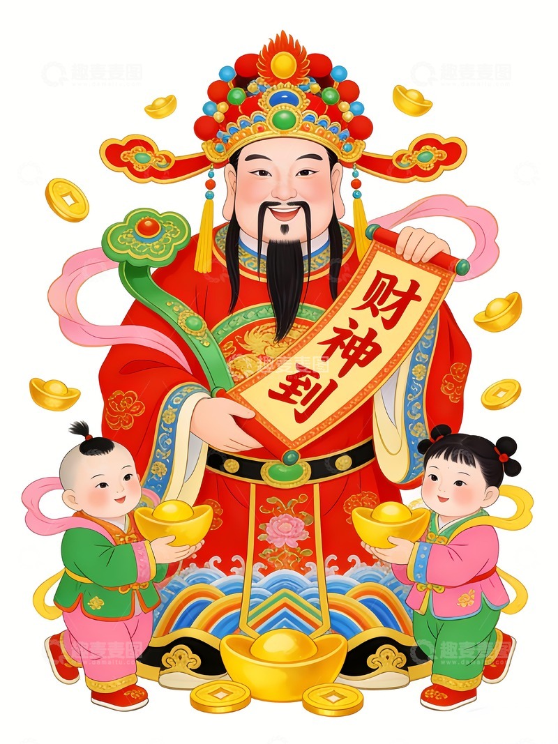 高清大图下载【趣麦麦图】财神爷财神到5