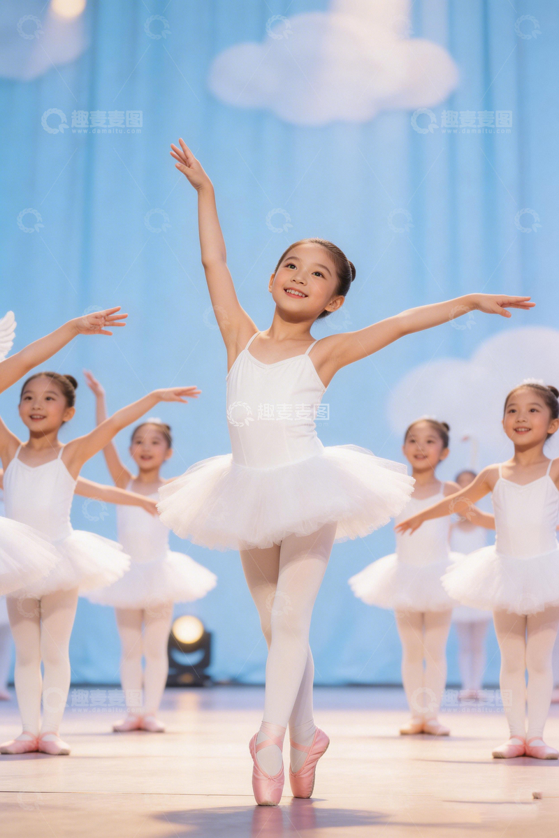 高清大图下载【趣麦麦图】芭蕾舞表演儿童舞蹈学校舞台演出
