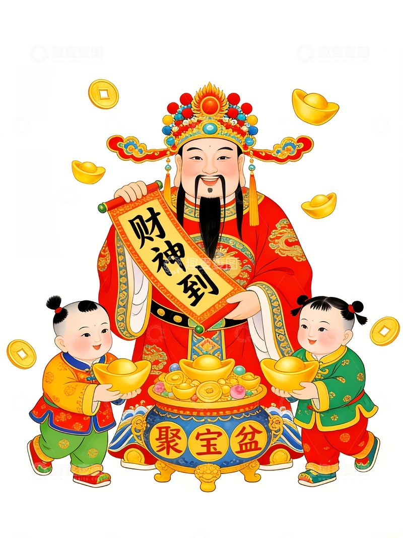 高清大图下载【趣麦麦图】财神爷财神到4