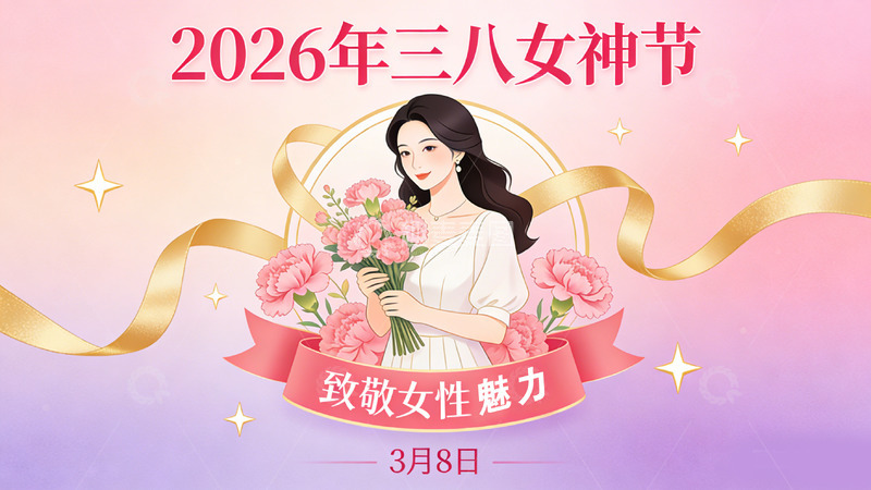 高清大图下载【趣麦麦图】2026年三八女神节海报设计素材