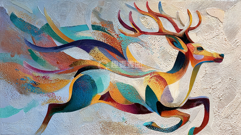 高清大图下载【趣麦麦图】彩色梦幻麒麟骑士的遨游