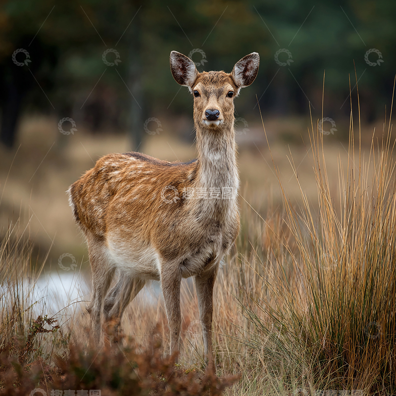 高清大图下载【趣麦麦图】神秘森林中的孤独鹿影