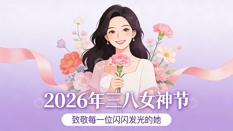 高清大图下载【趣麦麦图】插画风三八女神节庆祝海报