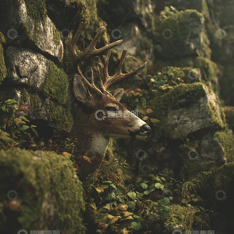 高清大图下载【趣麦麦图】森林深处的雄伟王者