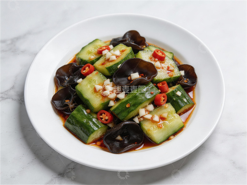 高清大图下载【趣麦麦图】凉拌黄瓜木耳美食摄影