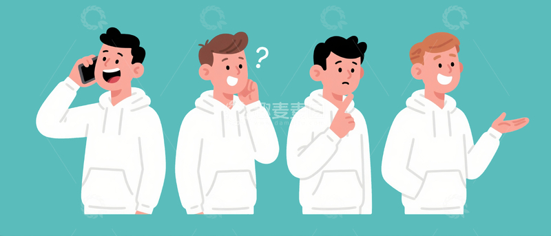 源文件下载【趣麦麦图】扁平插画打电话的男子4