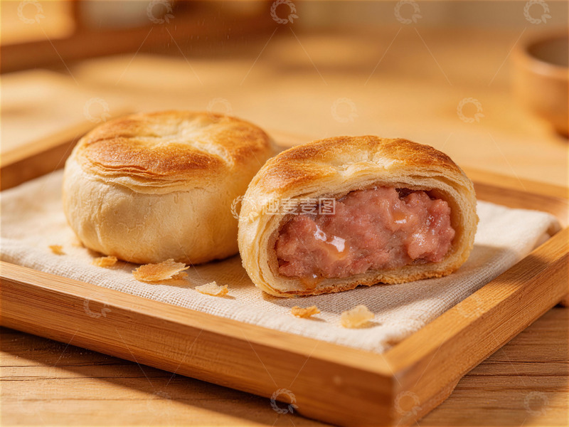高清大图下载【趣麦麦图】金黄酥皮鲜肉馅饼美食摄影