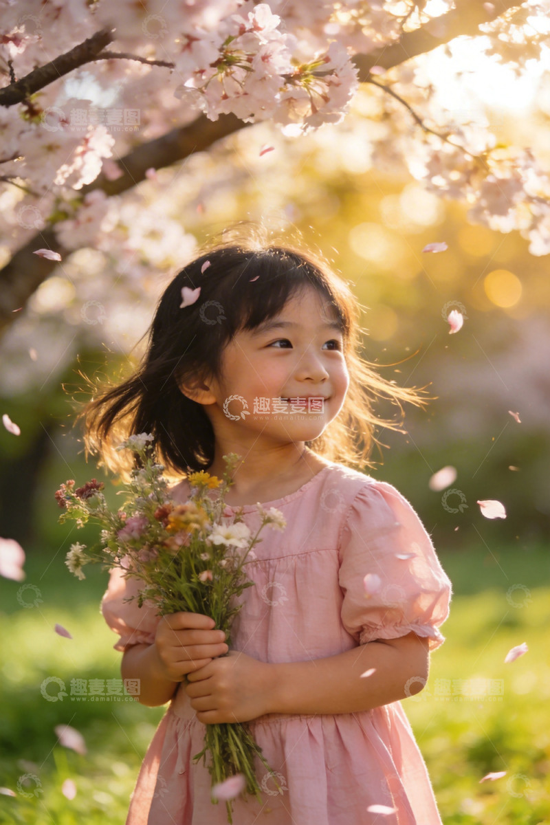 高清大图下载【趣麦麦图】春日樱花小女孩写真