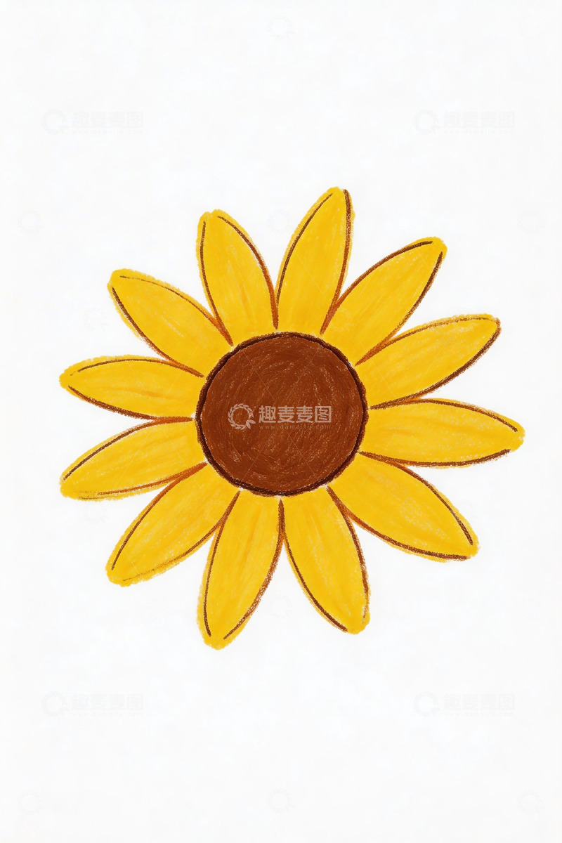 高清大图下载【趣麦麦图】手绘向日葵简笔画