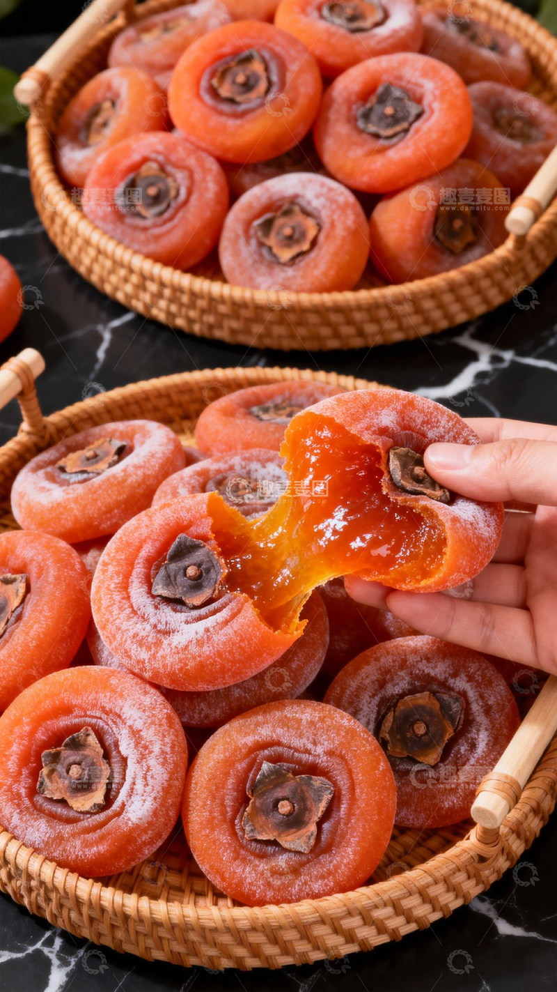 高清大图下载【趣麦麦图】柿子果干特写展示