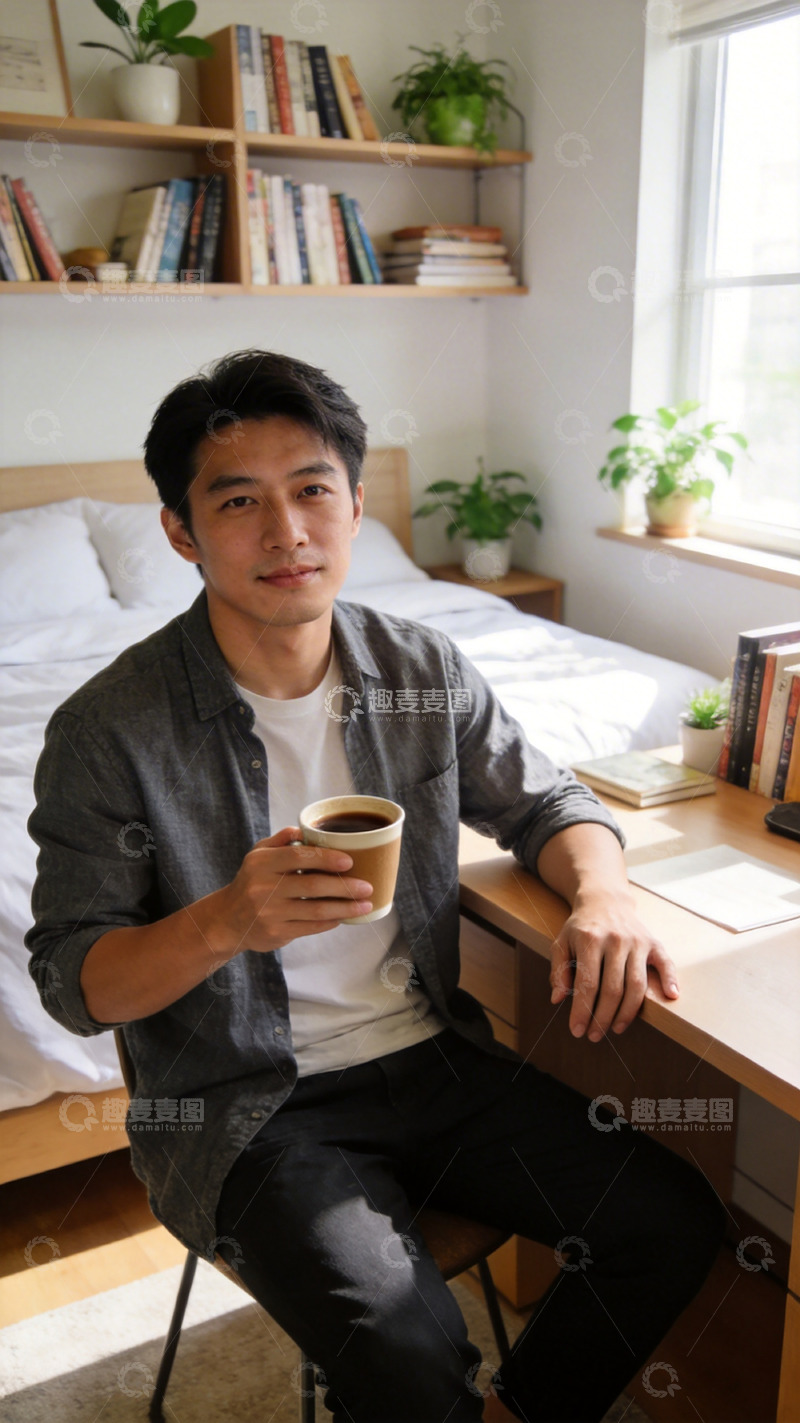 高清大图下载【趣麦麦图】简约书房男性休闲生活摄影