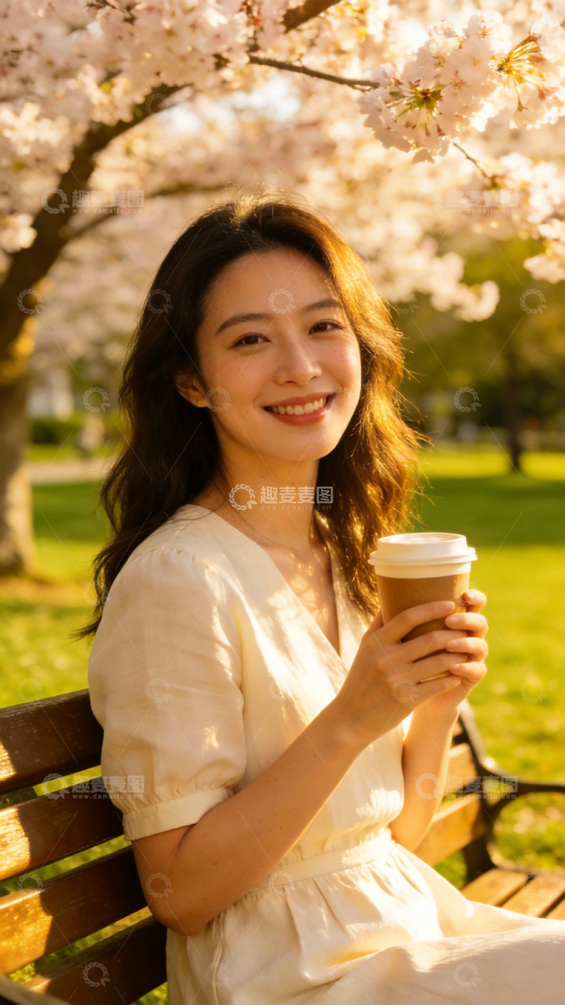 高清大图下载【趣麦麦图】春日樱花少女休闲写真