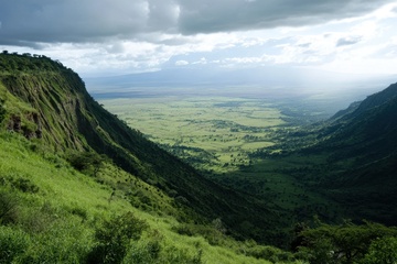 远山峡谷平原美景