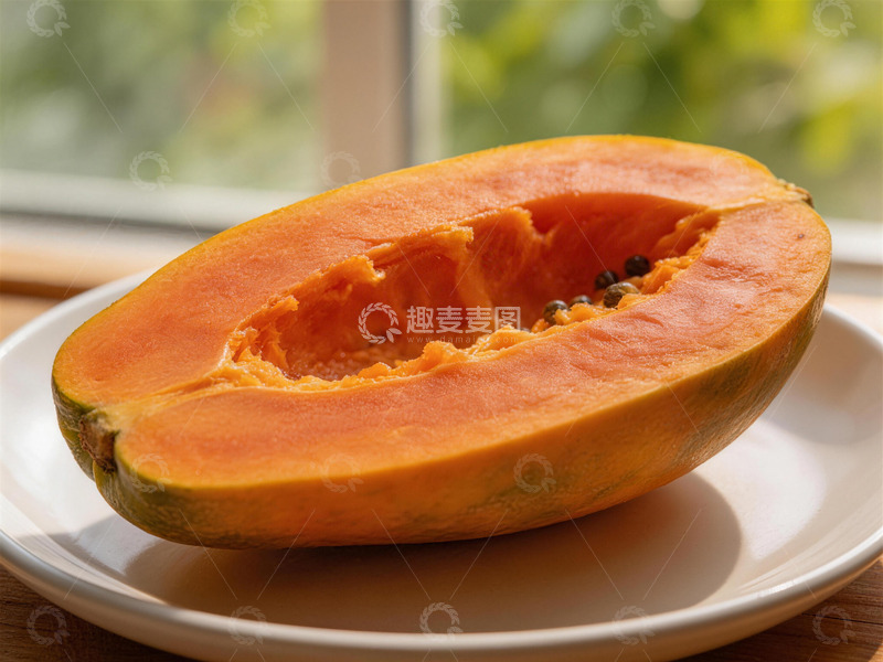 高清大图下载【趣麦麦图】新鲜木瓜盘装美食摄影