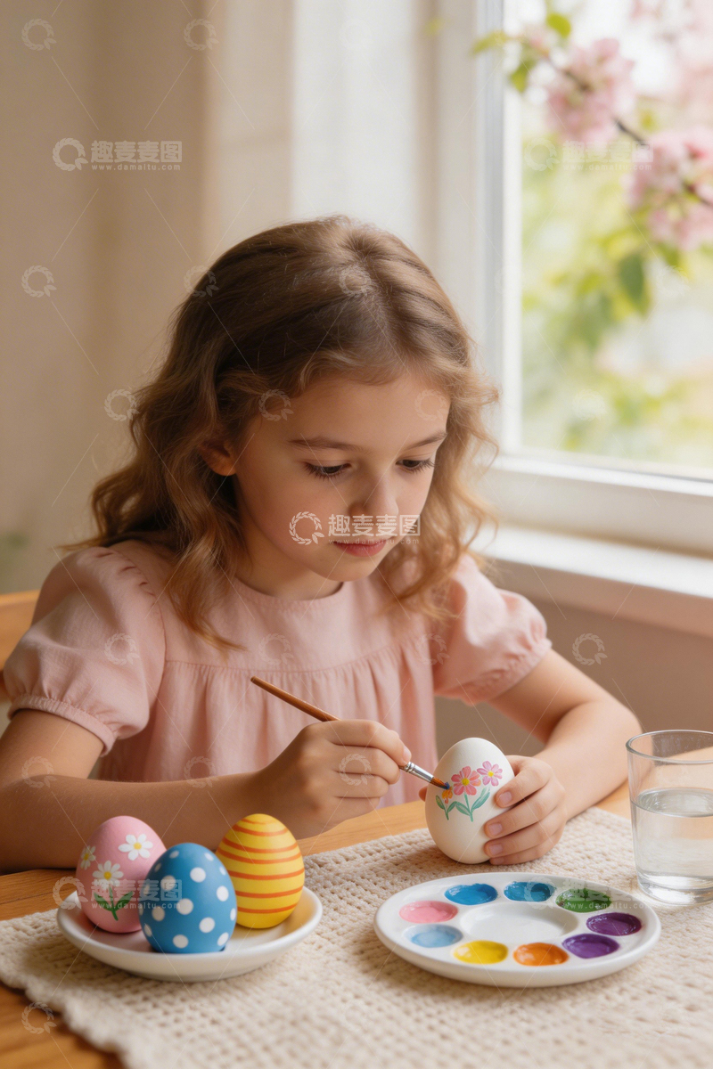 高清大图下载【趣麦麦图】春日复活节彩蛋绘画场景