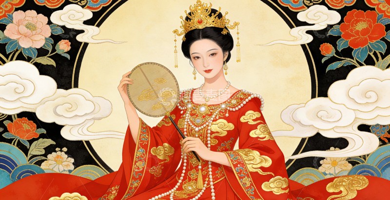 高清大图下载【趣麦麦图】-古风华丽仕女插画