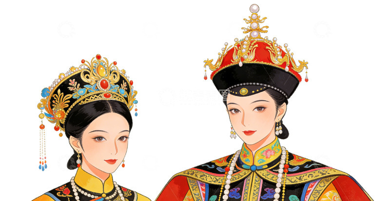 高清大图下载【趣麦麦图】宫廷动漫人物插画