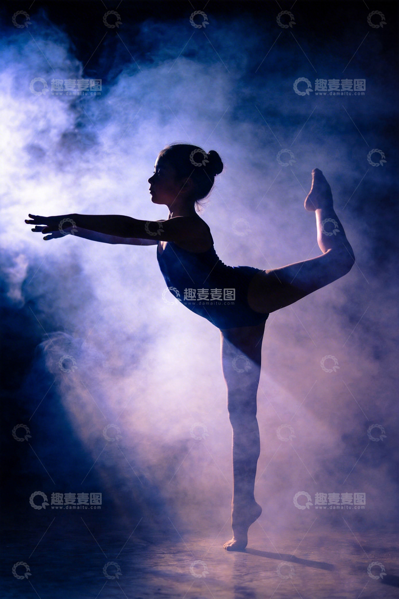 高清大图下载【趣麦麦图】舞韵飘逸烟雾背景艺术照