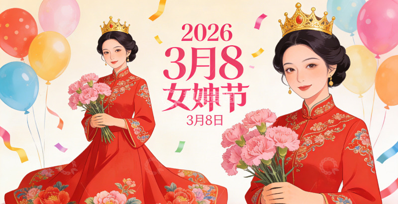 高清大图下载【趣麦麦图】插画风38妇女节庆典海报设计素材