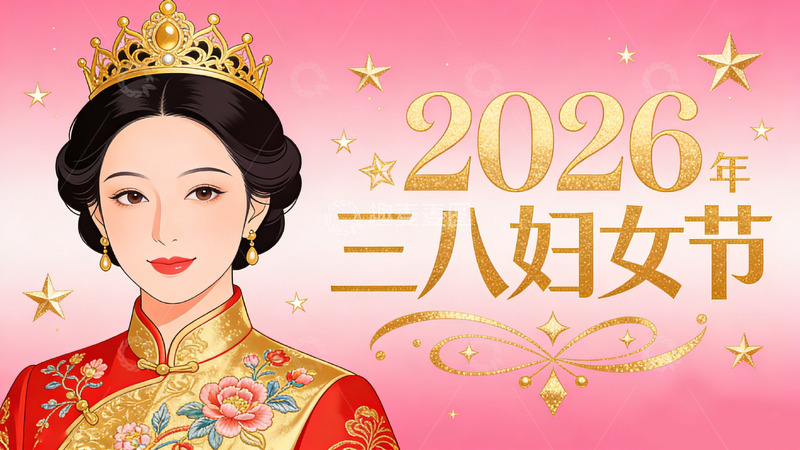 高清大图下载【趣麦麦图】华丽风格三八妇女节海报设计元素