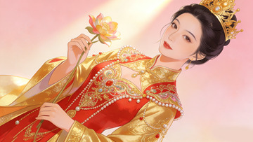 华丽古风仕女插画
