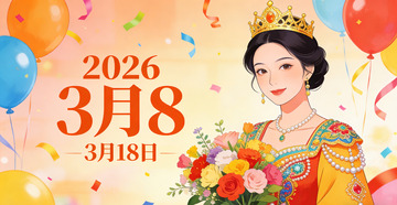 喜庆女王节插画鲜花皇冠海报