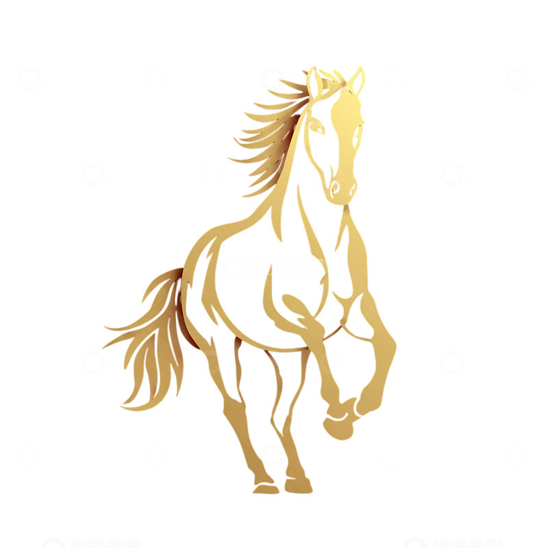 高清大图下载【趣麦麦图】华丽金马艺术插画