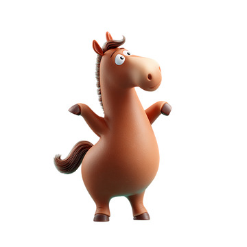 可爱卡通马驹表情趣味