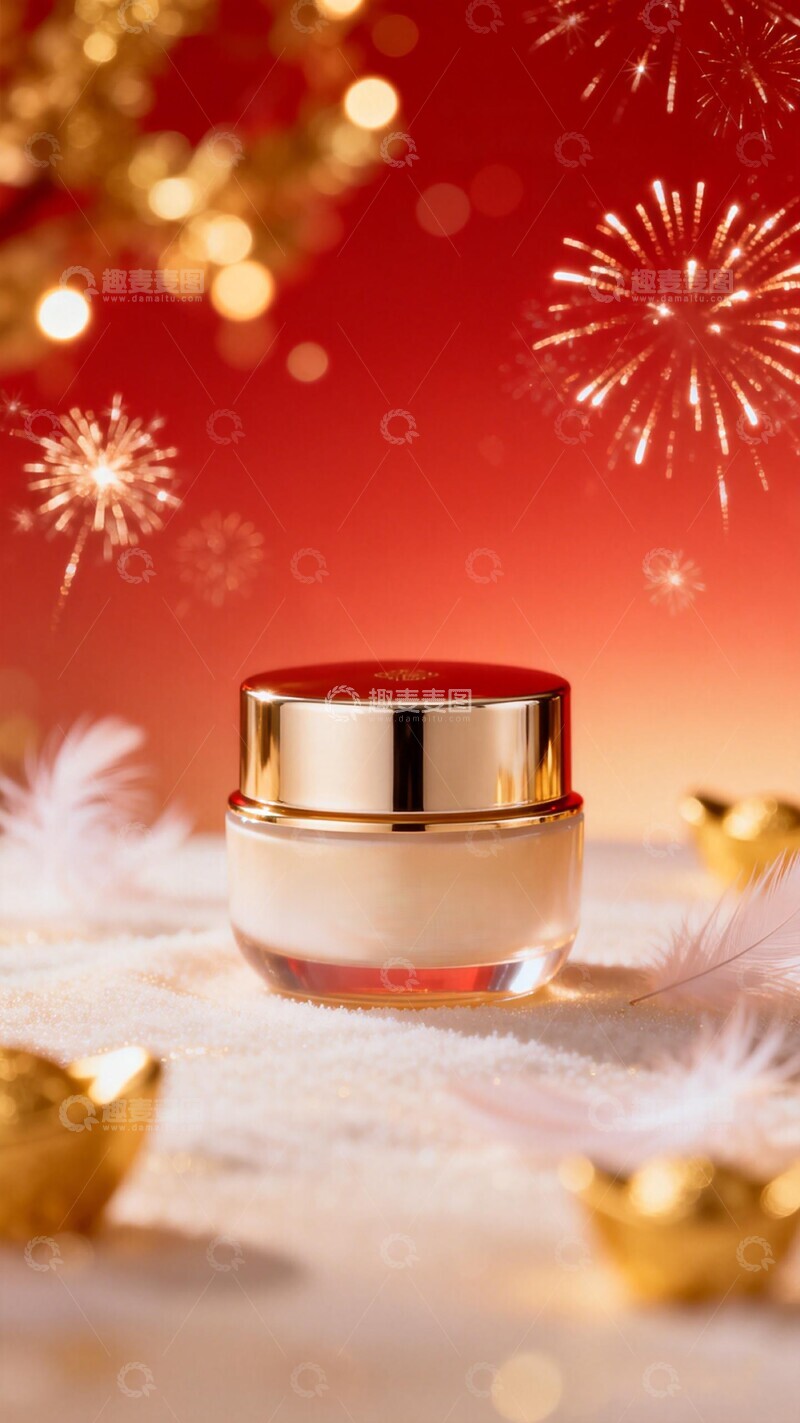 高清大图下载【趣麦麦图】节日庆典美容霜广告