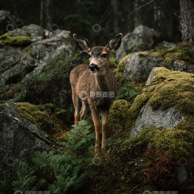 高清大图下载【趣麦麦图】岩石与苔藓的静谧交响曲