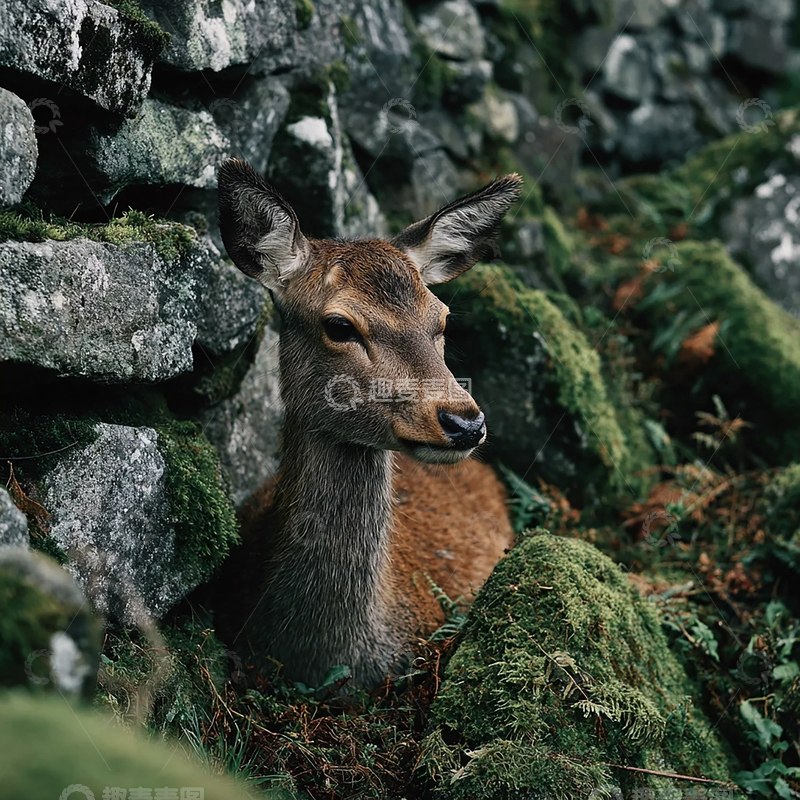 高清大图下载【趣麦麦图】迷失森林的静谧守望者
