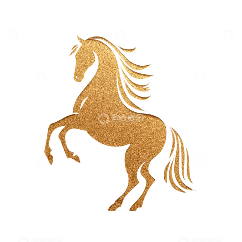 高清大图下载【趣麦麦图】金色骏马跃动星空