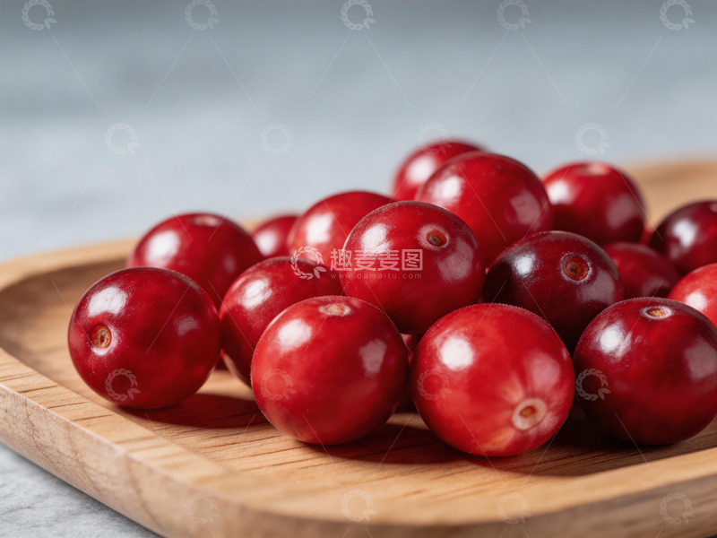 高清大图下载【趣麦麦图】木质托盘上的红色浆果