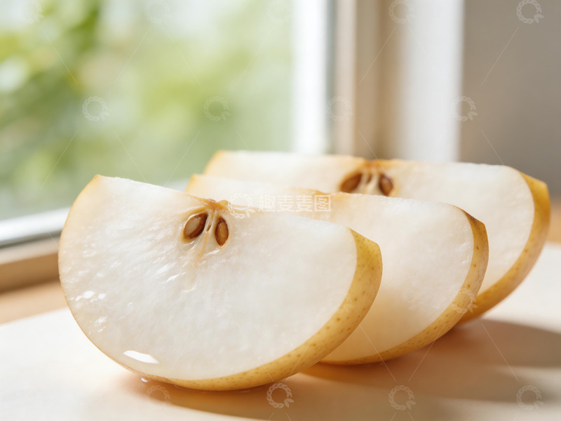 高清大图下载【趣麦麦图】清新窗台梨片特写摄影